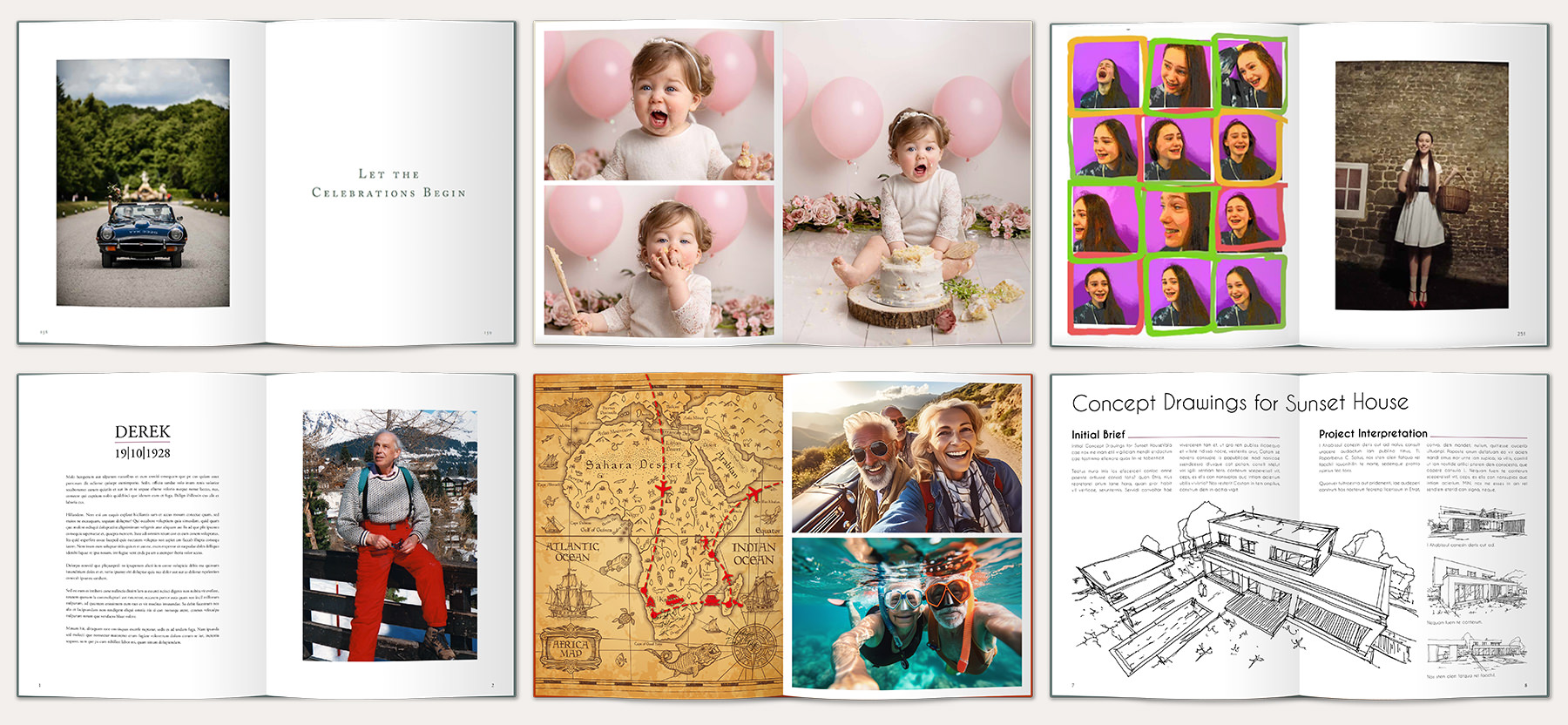 Six examples of family legacy books
